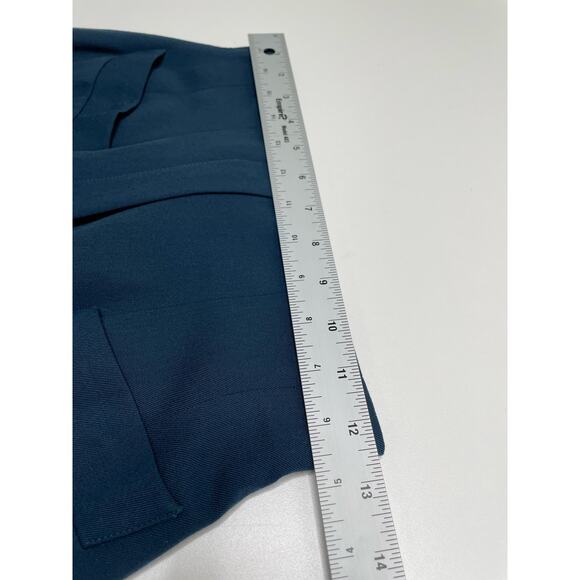 Vintage The Works by Saks Fifth Avenue Pencil Skirt 100% Wool Blue 2 Retro 60s - Picture 6 of 8